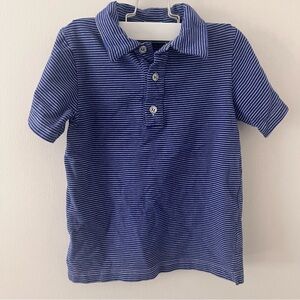 Busy Bees Boy’s Polo Shirt Royal Blue White Stripes 6
